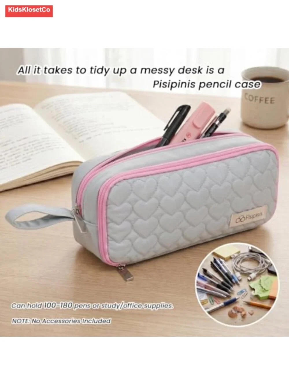 Quilted Cotton Pencil Pouch with Metal Zipper, Cute Aesthetic School Supplies,